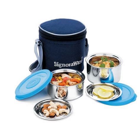 signoraware executive lunch box steel|vaccum insulated lunch box.